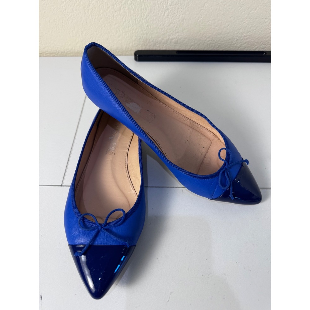 Women's Blue Pointed Toe Ballet Flats